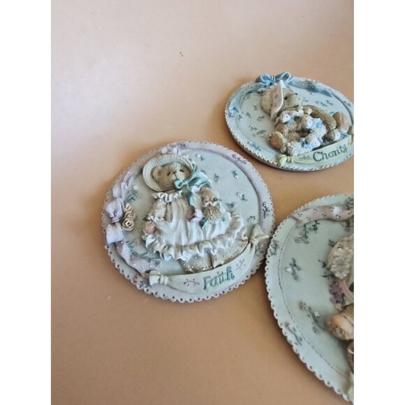 Cherished Teddies Figurines Wall Plaques by Priscilla Hillman Set of 3 1994 - Picture 15 of 16